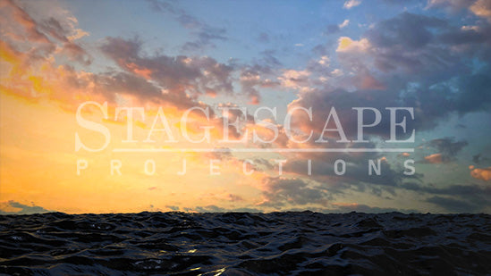 Majestic Ocean - theatrical projection backdrop showing open ocean and horizon, StageScape Projections