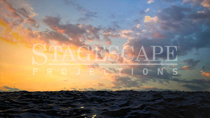Majestic Ocean - theatrical projection backdrop showing open ocean and horizon, StageScape Projections