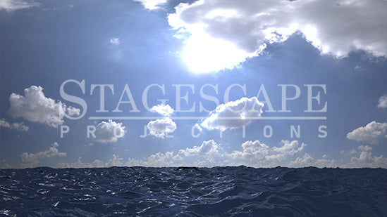 Majestic Ocean - theatrical projection backdrop showing open ocean and horizon, StageScape Projections