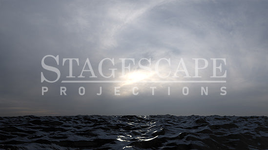 Majestic Ocean - theatrical projection backdrop showing open ocean and horizon, StageScape Projections